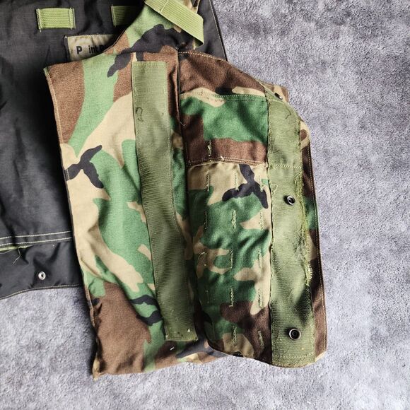 Camouflage Tactical Vest Carrier w/ Inserts Size Large Woodland BDU Display Only - Picture 10 of 15